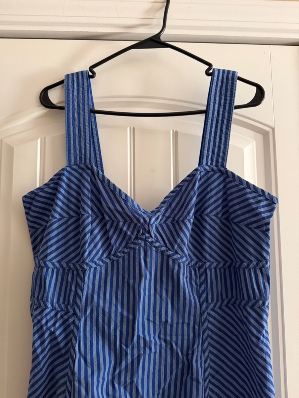 Madewell Blue Striped Sleeveless Sundress